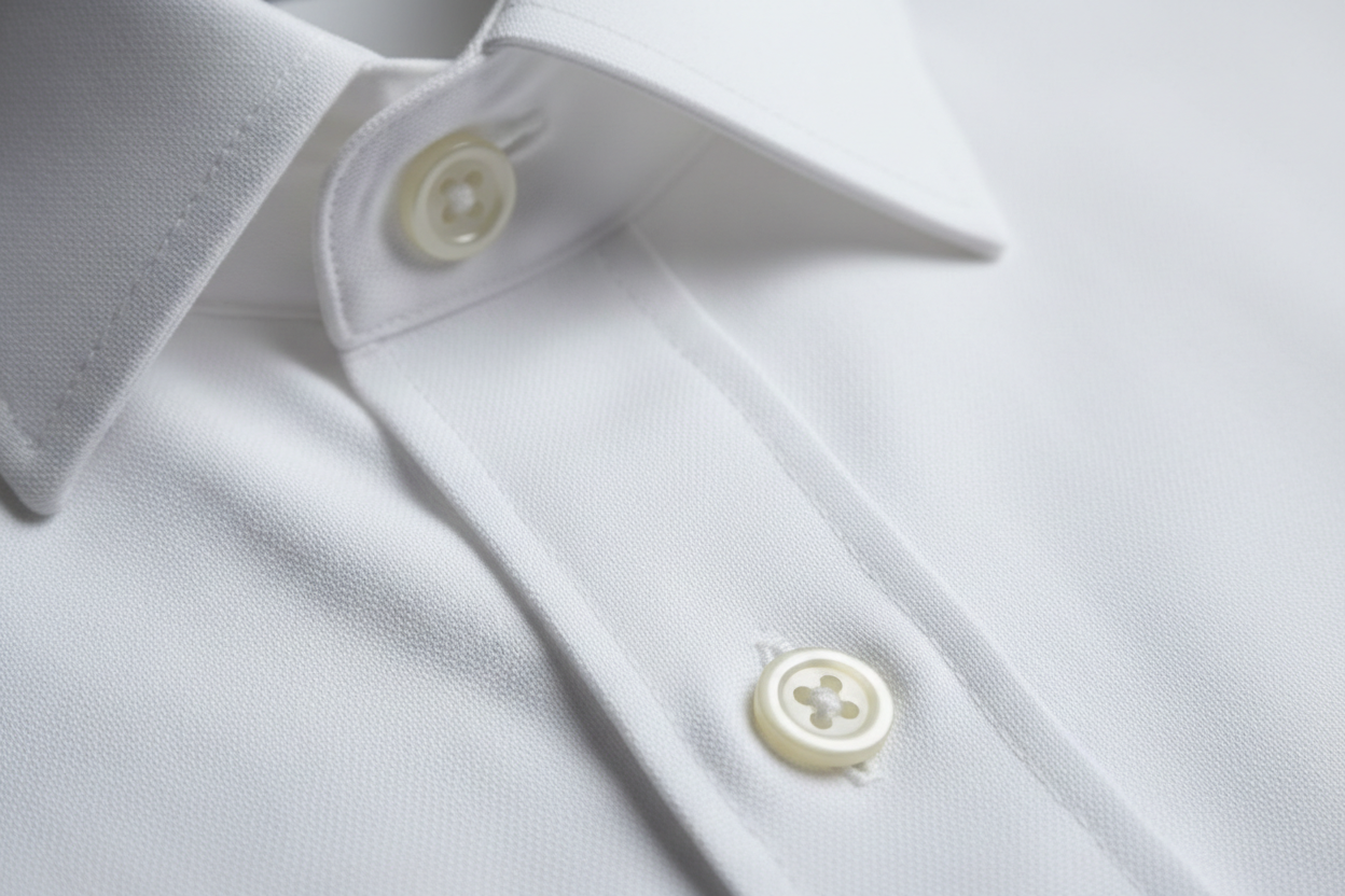wit overhemd. realistische closeup